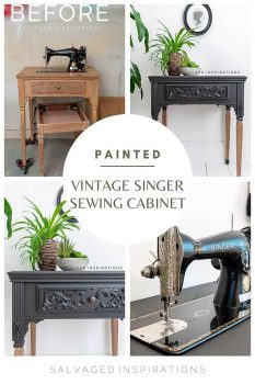 Painted Vintage Singer Sewing Cabinet