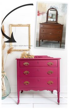Plum Crazy Painted Fall Dresser Before and After