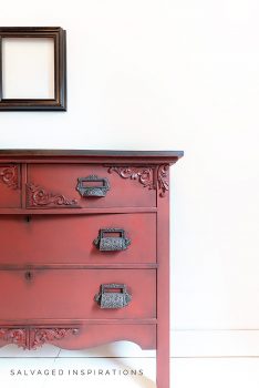Rustic Red Painted Vintage Dresser