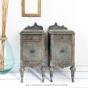 Antiqued Glaze on Nightstands before and after IG