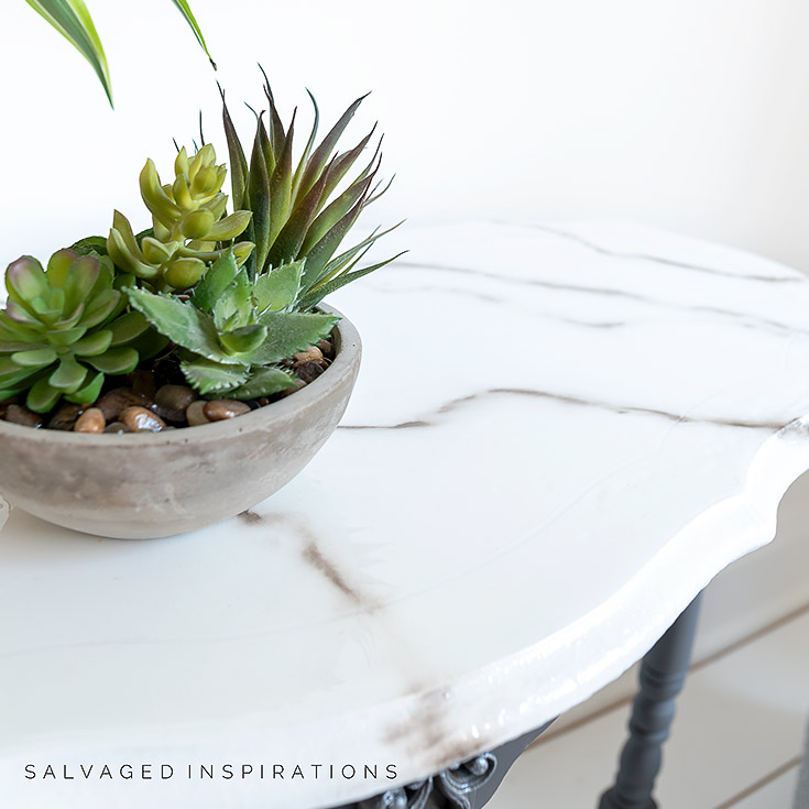 Close Up of DIY Marble Table Top IG