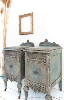 Side View of Glazed and Painted Nightstands