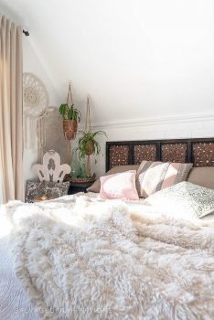Bed with Salvaged Headboard