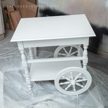 2nd coat of Sprayed SILK Paint on Tea Cart