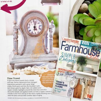 Country Sampler Farmhouse Style Clock Feature