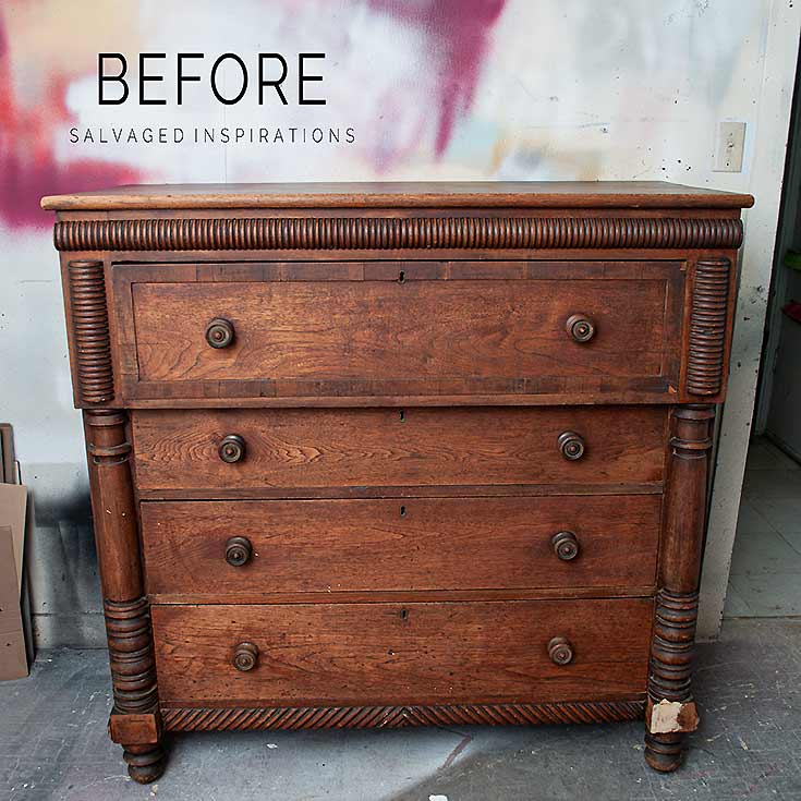 Large Empire Dresser Before Makeover by Salvaged Inspirations