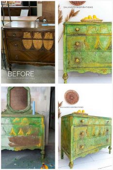 Before and After Spring Textured Dresser Makeover