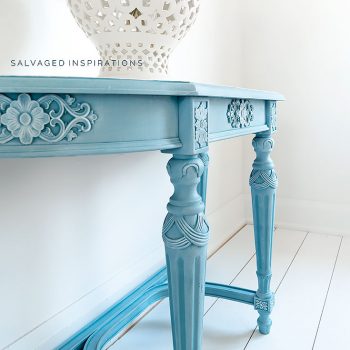 Side View of Silk Painted Entry Table IG