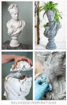 How To Make A Concrete Head Planter Collage