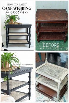 Painting Cane Side Table Before and After
