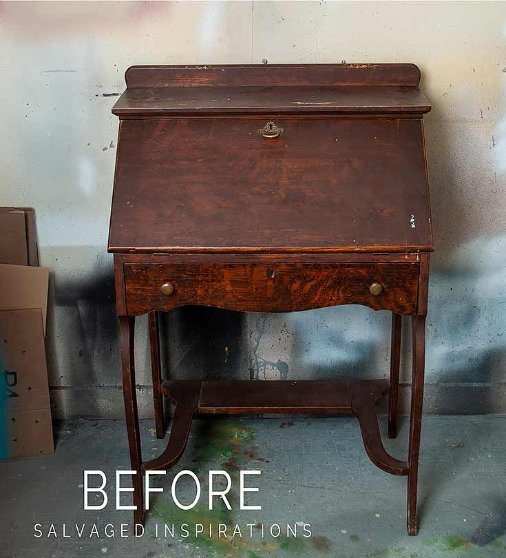 Painted Secretary Desk Salvaged, How To Refinish An Antique Secretary Desk