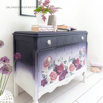 Side View of Floral Painted Dresser IG