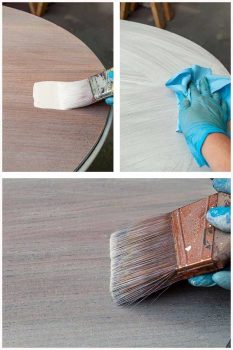 Paint Wash Stain on Vintage Table Top DIY
