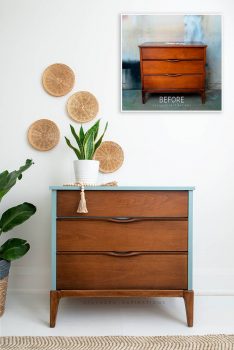 Mid Cetury Modern Dresser Before and After