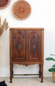 Wood Vintage Cabinet Refreshed w Hemp Oil