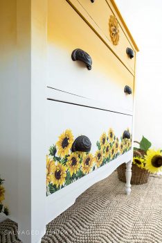 Belles And Whistles Sunflower Transfer on Dresser