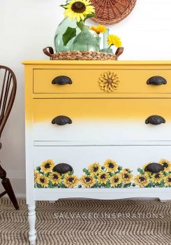 Sunflower Transfer Dresser Makeover