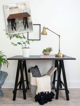 Industrial Hall Table Makeover Before and AFter
