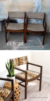 ReUpholstered Chairs Before and After