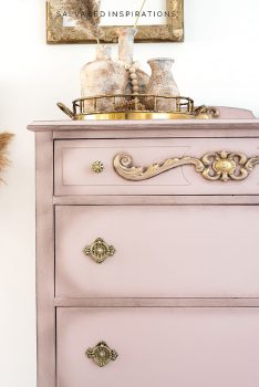 Close Up of Tea Rose Vintage Dresser
