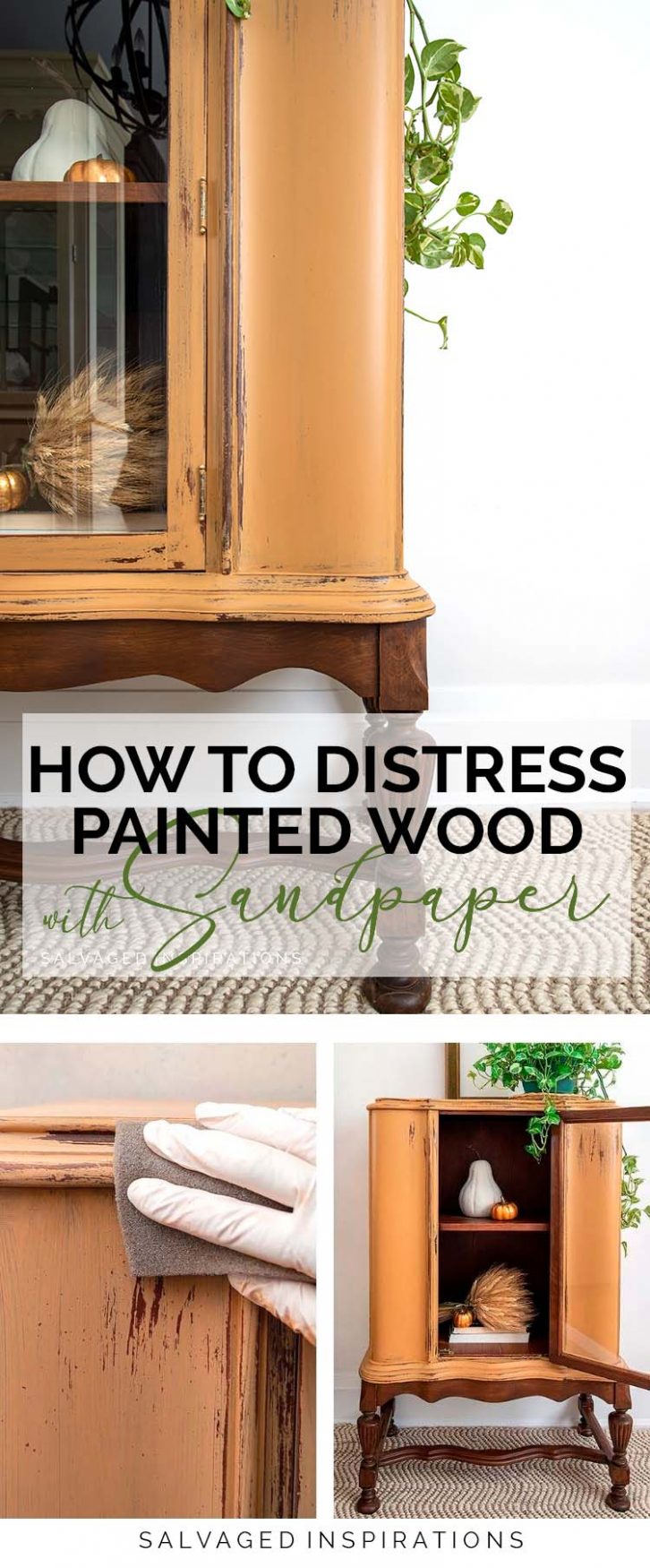 How to Distress Painted Wood with Sandpaper PIN