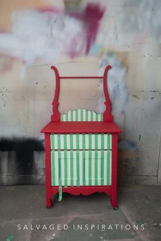 Washstand Masked Off For Striping with Paint