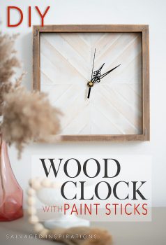 DIY Wood Clock Made with Paint Sticks PIN