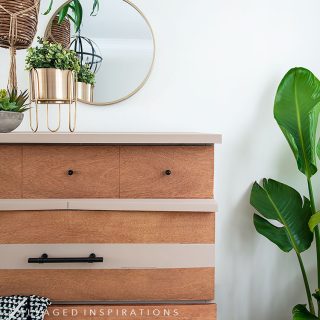 Raw Wood and Painted MCM Dresser Makeover IG