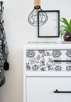 Black And White Vintage Floral Dresser