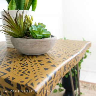 Close Up Of Mudcloth Stencilled Table IG