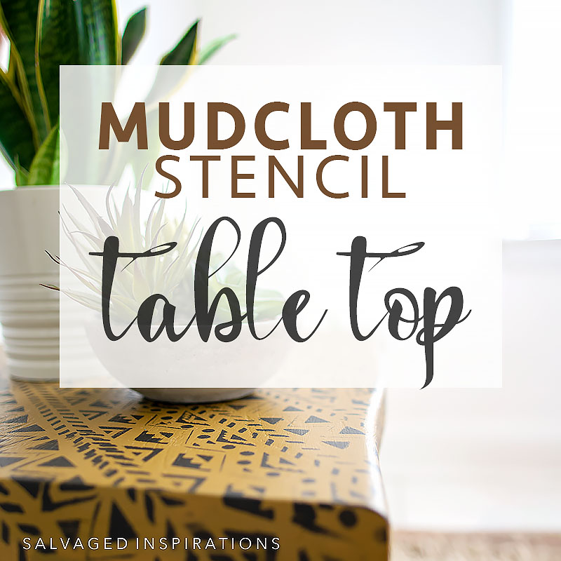 Mudcloth Stencil Table Top txt