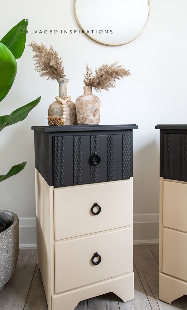 Repurposed Desk Into Painted Nightstands - Salvaged Inspirations
