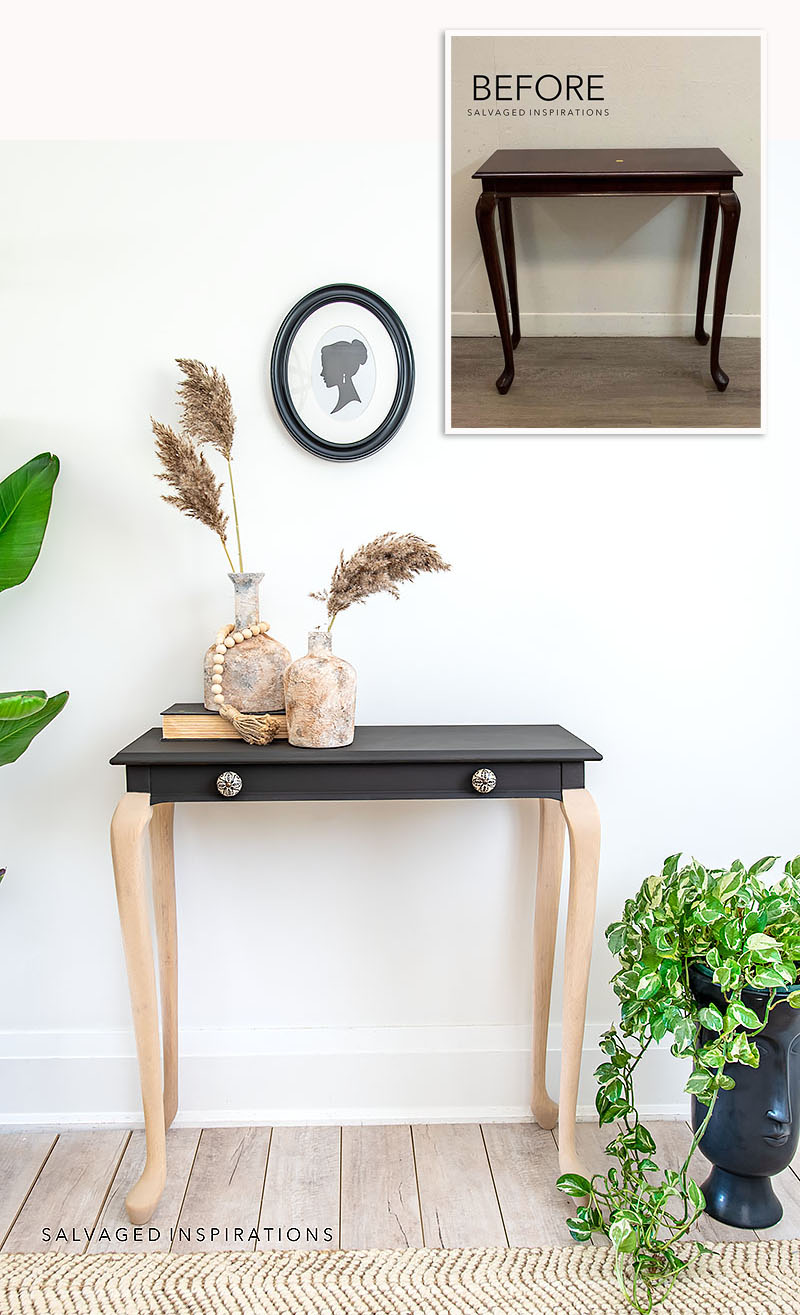 $10 Console Table Makeover before and After