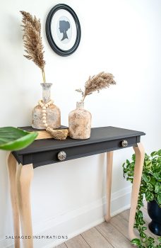 Side View of Painted and Stained Console Table
