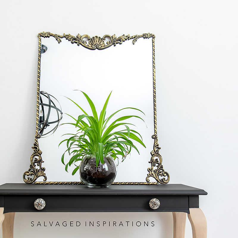 DIY Antique Gold Mirror Before And After