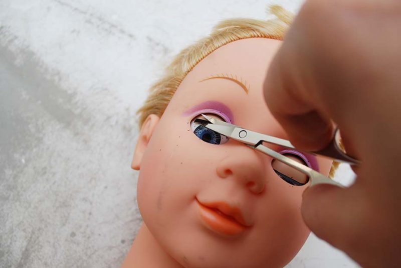 Cutting Off Doll Eyelashes