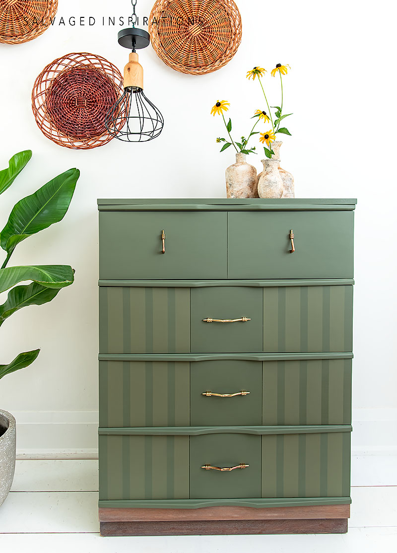 Olive Green Dresser with Ghost Striping