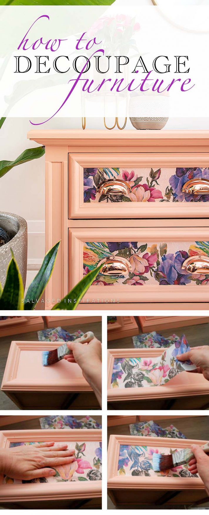 PIN Decoupaged Nightstand Drawers How To