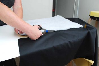 Cutting DIY Footstool Fabric To Size