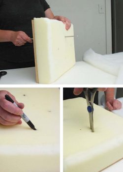 Cutting Tufted Button Holes in Foam