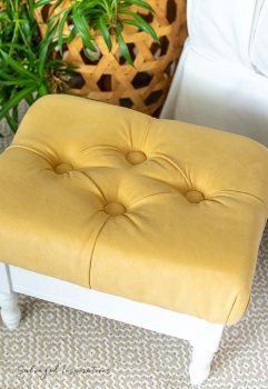 Top View of DIY Tufted Stool