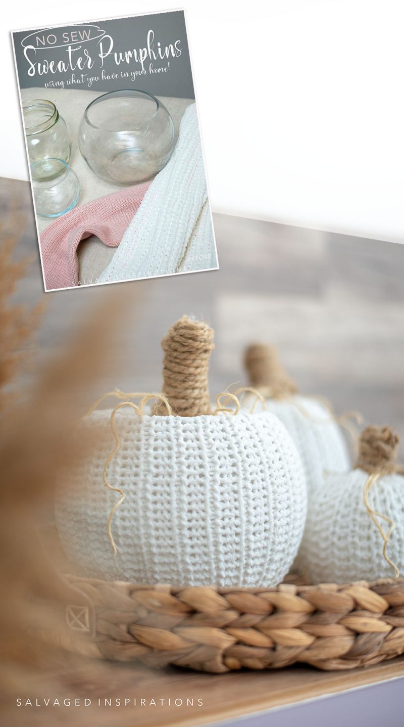 DIY Sweater Pumpkins Before and After