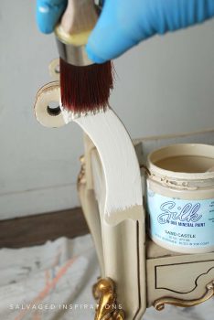Painting Settee with Silk All In One Mineral Paint