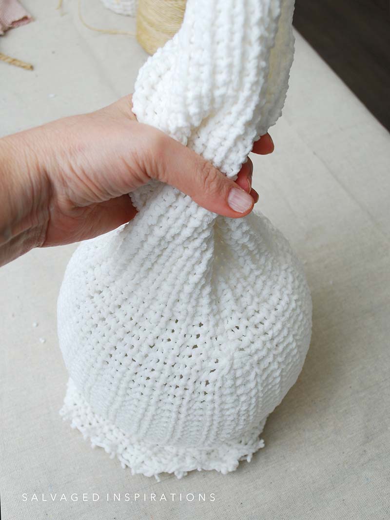 Sweater Sleeve over Glass Bowl