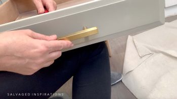 Installing New Hardware on Painted Dresser
