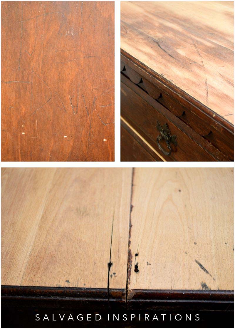 Vintage Dresser Cracks and Holes