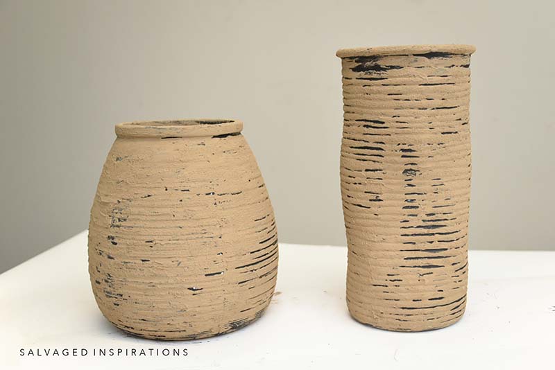 Two Vases Covered in Dixie Belle Mudd