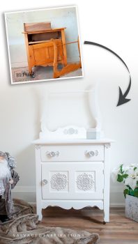 Woodubend White Washstand Before and After