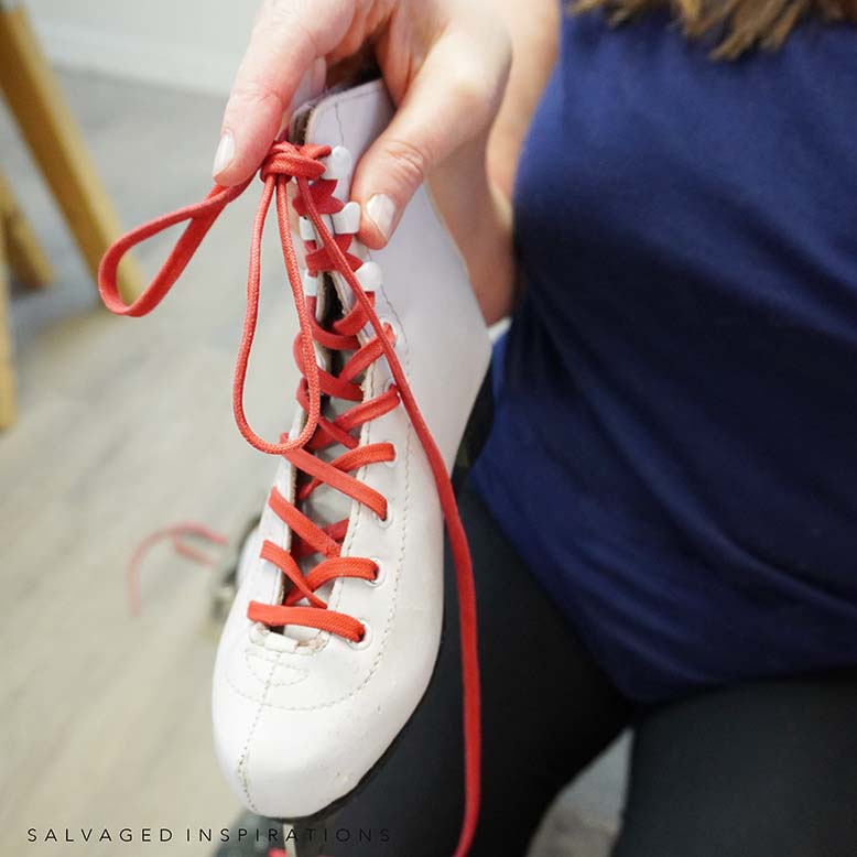 Red Laces on Skates DIY
