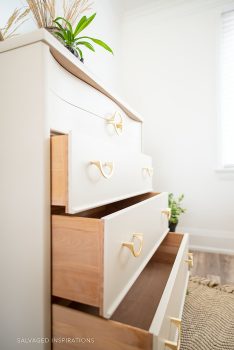 Drop Cloth Painted Dresser with Wood Drawers